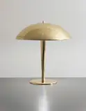 Paavo Tynell, Table lamp, model no. 5051, circa 1949, Brass, perforated brass, tubular brass
