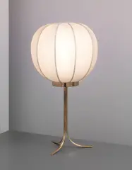 Table lamp by Josef Frank, 1950s, Brass, fabric shade, sold Apr 2013