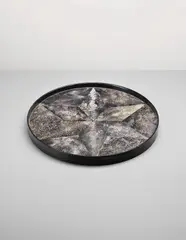 Katsu Hamanaka, Plate, circa 1930, Lacquered wood, shagreen
