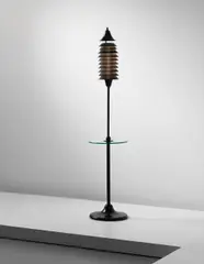 Raymond McGrath, Unique standard lamp, commissioned by Mansfield D. Forbes for the Villa Finella, Cambridge, circa 1929, Copper, tubular copper, glass
