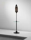 Raymond McGrath, Unique standard lamp, commissioned by Mansfield D. Forbes for the Villa Finella, Cambridge, circa 1929, Copper, tubular copper, glass