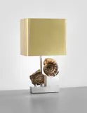 Maria Pergay, Rare 'Fossil' table lamp, designed for Claude de Muzac, Paris