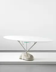 'Flying' table by Andrea Branzi, 2006, Painted wood, tubular aluminium, glass, steel cable, concrete, offered Apr 2013