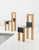 Jonas Bohlin, Pair of 'Sto' chairs, 1990, Oak, iron
