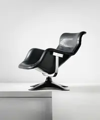 Yrjö Kukkapuro, ‘Karuselli’ swivel armchair, 1964-1965, Vinyl, chromium-plated metal, painted fibreglass