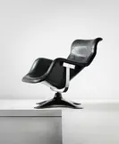 Yrjö Kukkapuro, ‘Karuselli’ swivel armchair, 1964-1965, Vinyl, chromium-plated metal, painted fibreglass