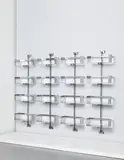 Vittorio Introini, Set of four adjustable library systems, model no. P700, circa 1969, Chromium-plated steel, aluminium