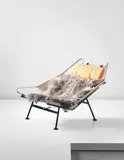 Hans J. Wegner, ‘Flag Halyard’ armchair, model no. GE225, circa 1950, Chromium-plated tubular metal, painted tubular metal, halyard, wool, fabric