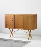 Sideboard by Hans J. Wegner, 1950s, Oak-veneered wood, oak, tubular brass, sold Apr 2013