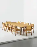 Set of ten chairs, model no. 31 by Hans J. Wegner, 1950s, Teak, cane, sold Apr 2013