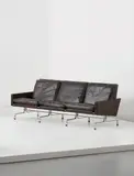 Three-seater sofa, model no. PK 31/3 by Poul Kjærholm, designed 1958, Leather, chromium-plated spring steel, offered Apr 2013
