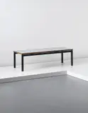 Low table, designed for Cité Cansado, Mauritania by Charlotte Perriand, 1958, Plastic-laminated wood, painted metal, sold Apr 2013