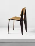 Rare demountable ‘Cafétéria' chair, model no. 300, designed for the Air France Building, Brazzaville by Jean Prouvé, 1952, Painted tubular steel, painted metal, moulded plywood, sold Apr 2013