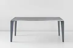 Jean Prouvé, Rare 'Flavigny' table, model no. 504, from the Alstom Factory, Nancy, 1950s, Painted sheet steel, painted tubular steel, aluminium-covered wood