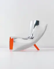Marc Newson, Prototype 'Alufelt Chair', circa 1993, Polished aluminium, painted aluminium