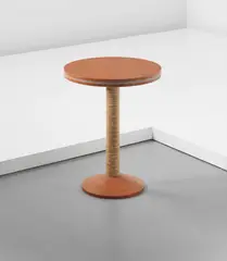 Martin Smith, Unique table, 1988, Red earthenware tiles, and glass-reinforced cement, turned laminated birch plywood