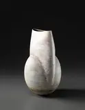 Ovoid pot with flattened and raised neck by Hans Coper, circa 1968, Stoneware, layered white porcelain slips and engobes over a body with textured and incised linear designs, the interior , sold Apr 2013