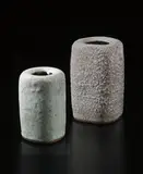 Lucie Rie, Squared flower vase, circa 1966, Stoneware, blue-white glaze