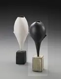 Hans Coper, Black 'Cycladic' bud form, circa 1977, Stoneware, black manganese glaze, grey rectangular base