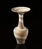 Vase with flaring neck by Lucie Rie, circa 1972, Stoneware mixed clays creating an integral dolomite and cream spiral, sold Apr 2013