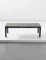 Georges Jouve, Low table, circa 1959, Glazed ceramic, concrete, painted steel