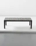 Low table by Georges Jouve, circa 1959, Glazed ceramic, concrete, painted steel, offered Sep 2013