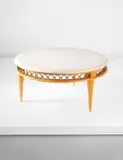 Jean Royere, Coffee table, circa 1948, Marble, cherry wood, brass