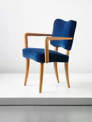 ‘Trefle’ armchair by Jean Royere, 1939, Sycamore, velvet, sold Sep 2013
