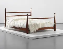 Very rare 'Quille' double bed, commissioned by Mr and Mrs Balsan, Paris by Jean Royere, circa 1956, Okoumé, sold Sep 2013