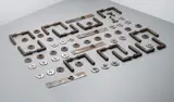 Walter Gropius and Adolf Meyer, Set of eleven door handles, circa 1922, Nickel-plated metal, steel