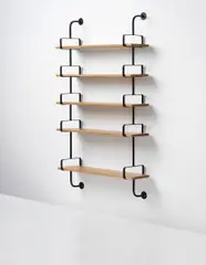 Mathieu Matégot, 'Démon' shelf, circa 1954, Painted steel, walnut