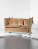 Serge Roche and Syrie Maugham, Sofa, circa 1936, Velvet, plaster-covered and painted wood