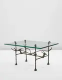 Diego Giacometti, ‘Trapézoïdale’ low table, model ‘cerfs et aux chiens’