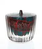 Yoichi Ohira, Unique vase, N. 5 from the ‘Mosaico Sommerso’ series, 2004, Hand-blown glass canes with murrine and powder inserts, partially incised, battuto and faceted surface