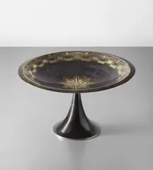 Jean Dunand, Compote, circa 1920, Hammered and patinated metal