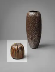 Small vase by Jean Dunand, circa 1908, Hammered and lacquered metal, sold Sep 2013