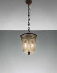 Rare ceiling light, model no. 5238 by Carlo Scarpa, 1931-1935, Filigrana glass, copper, sold Sep 2013