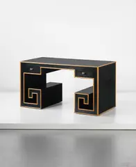 Unique desk by Unknown Milanese Designer, 1970s, Plastic-laminated wood, oak, offered Sep 2013