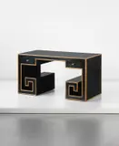 Unknown Milanese Designer, Unique desk, 1970s, Plastic-laminated wood, oak