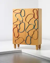 Elizabeth Garouste, ‘Cabinet with rings’, 2006, Oak-veneered wood, painted iron