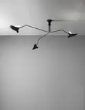 Three-armed ceiling light by Serge Mouille, circa 1958, Painted tubular metal, painted aluminium, brass, sold Sep 2013