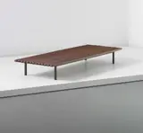 Bench, from Cité Cansado, Cansado by Charlotte Perriand, 1958, Painted metal, mahogany, sold Sep 2013