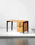 ‘Dactylo’ desk by Jean Prouvé, circa 1942, Oak, painted bent steel, offered Sep 2013