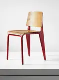 Chair, model no. 4, from the Lycée Fabert, Metz by Jean Prouvé, 1936, Painted bent steel, moulded and bent plywood, painted tubular metal, brass, offered Sep 2013
