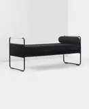 Jean Prouvé, Bed, model no. 17, designed for the Lycée Fabert, Metz, 1935, Painted bent sheet steel, painted tubular steel, Duralumin, fabric