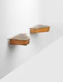 Carlo Mollino, Unique pair of wall-mounted nightstands, designed for the Orengo House, Turin