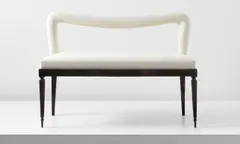 Banquette by Carlo Enrico Rava, 1940s, Stained beech, fabric, sold Sep 2013