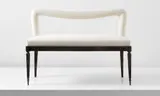 Carlo Enrico Rava, Banquette, 1940s, Stained beech, fabric