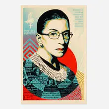 Shepard Fairey, A Champion of Justice- Ruth Bader Ginsburg, 2021, screenprint in colors