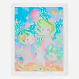 So Youn Lee, Night Night, 2019, offset lithograph in colors on Moab Entrada Rag